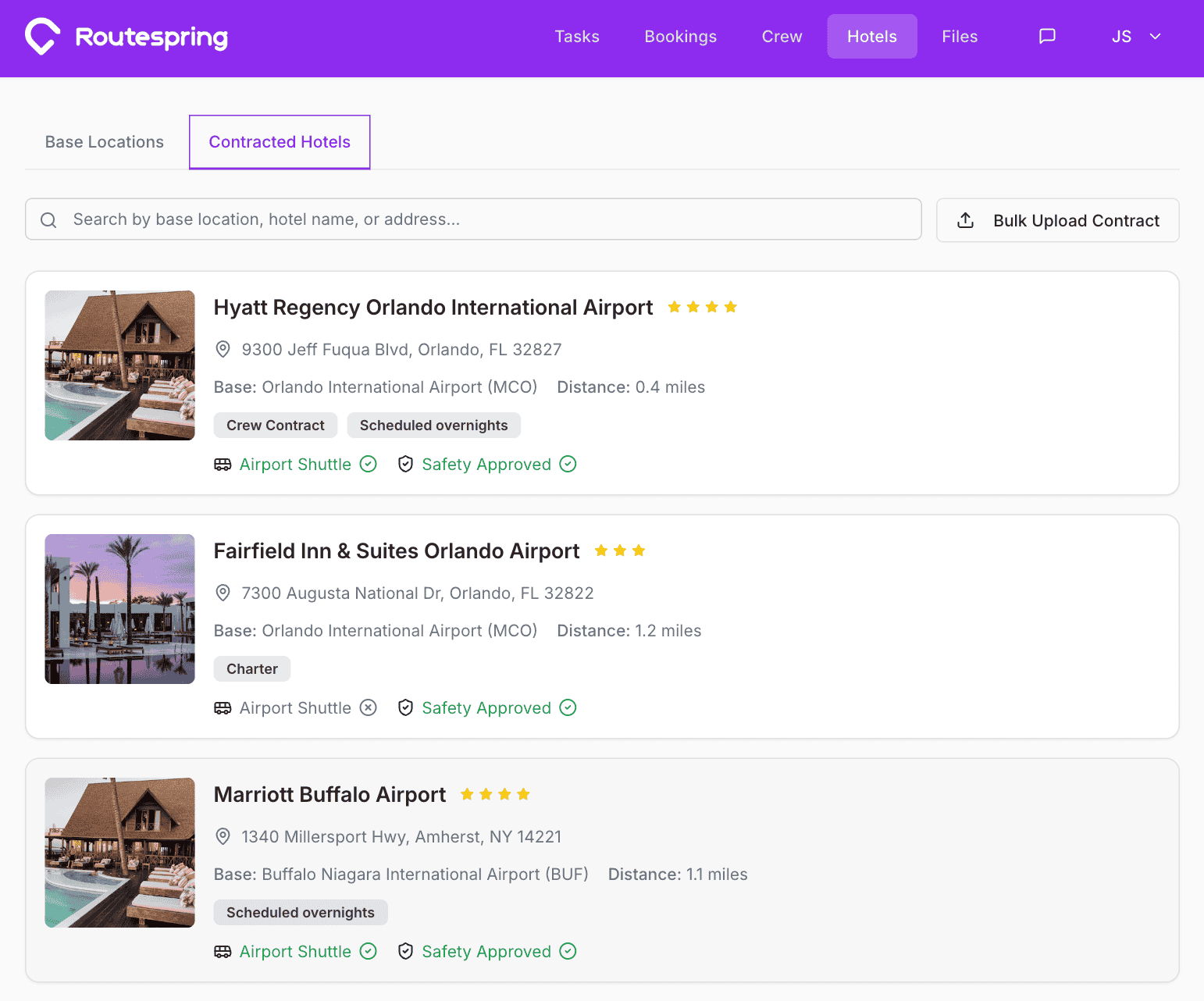 Contracted Hotel Management in RouteOps